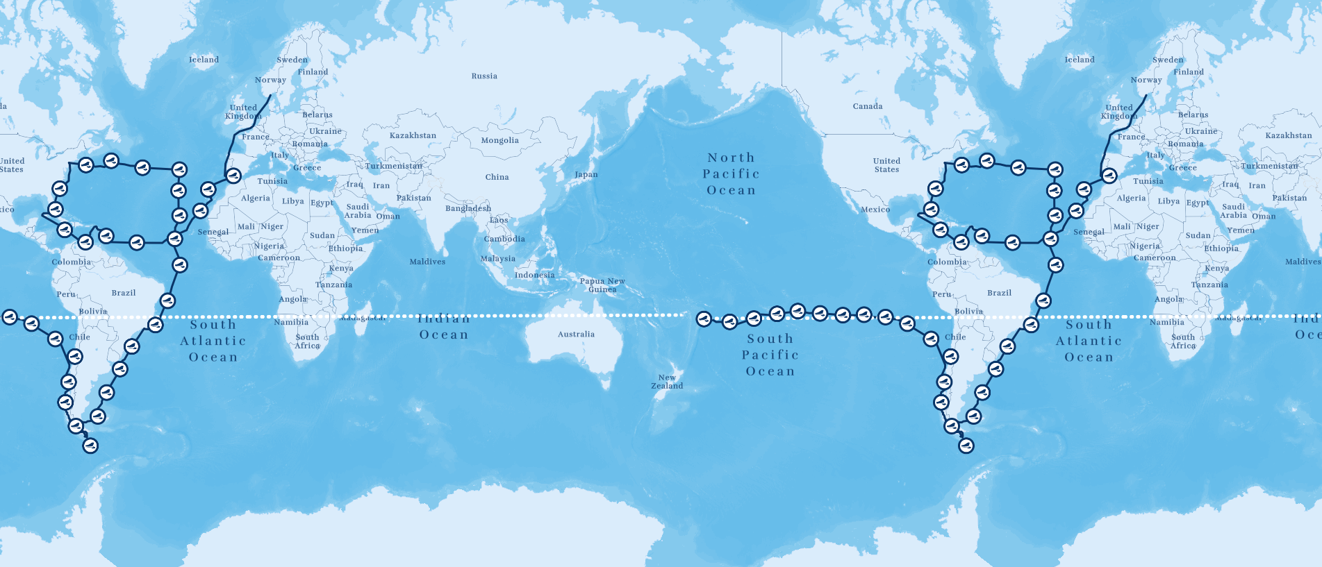 One Ocean Expedtion kart og reiserute