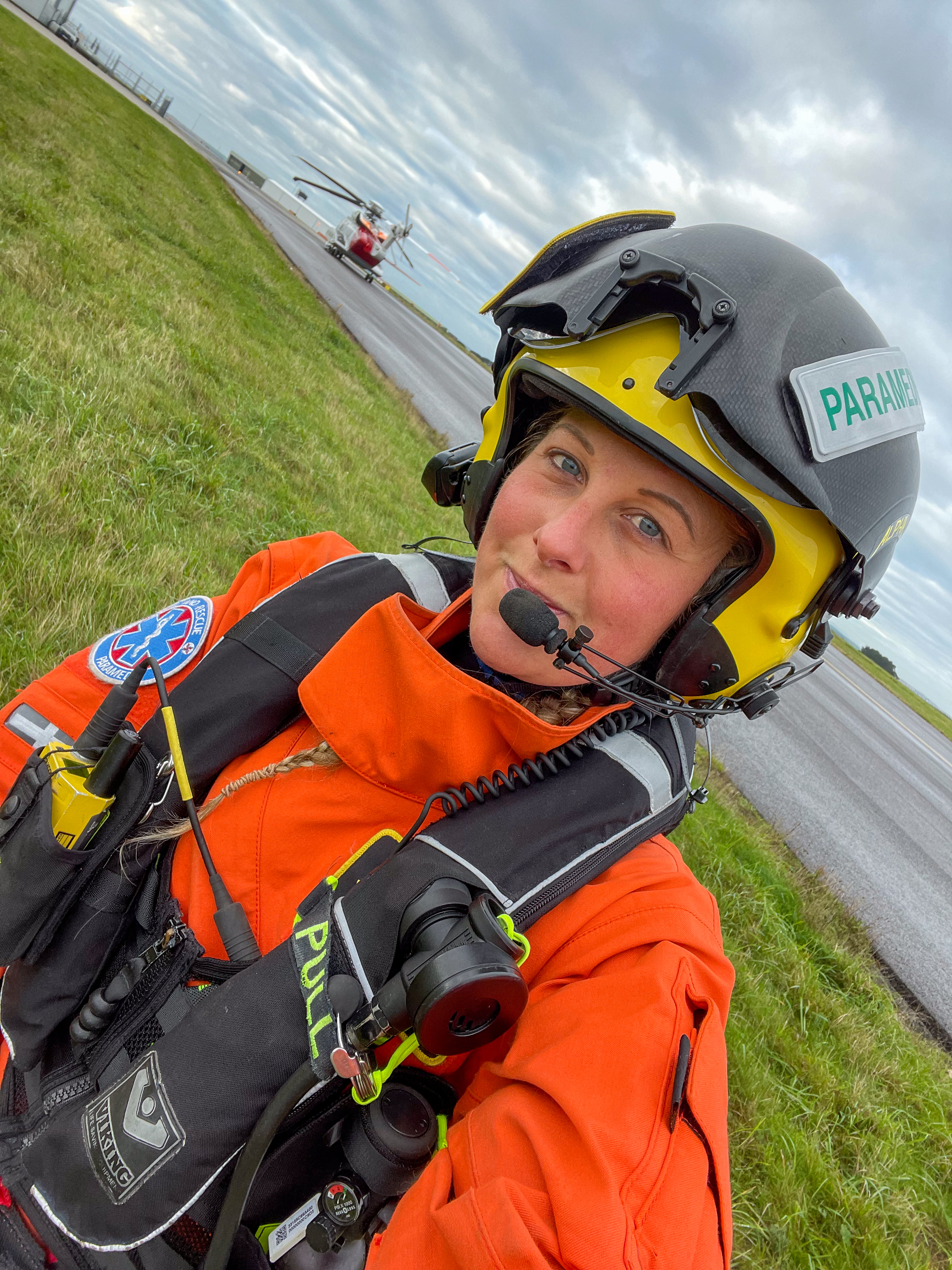 Portrait of Abi Wild in search anf rescue uniform