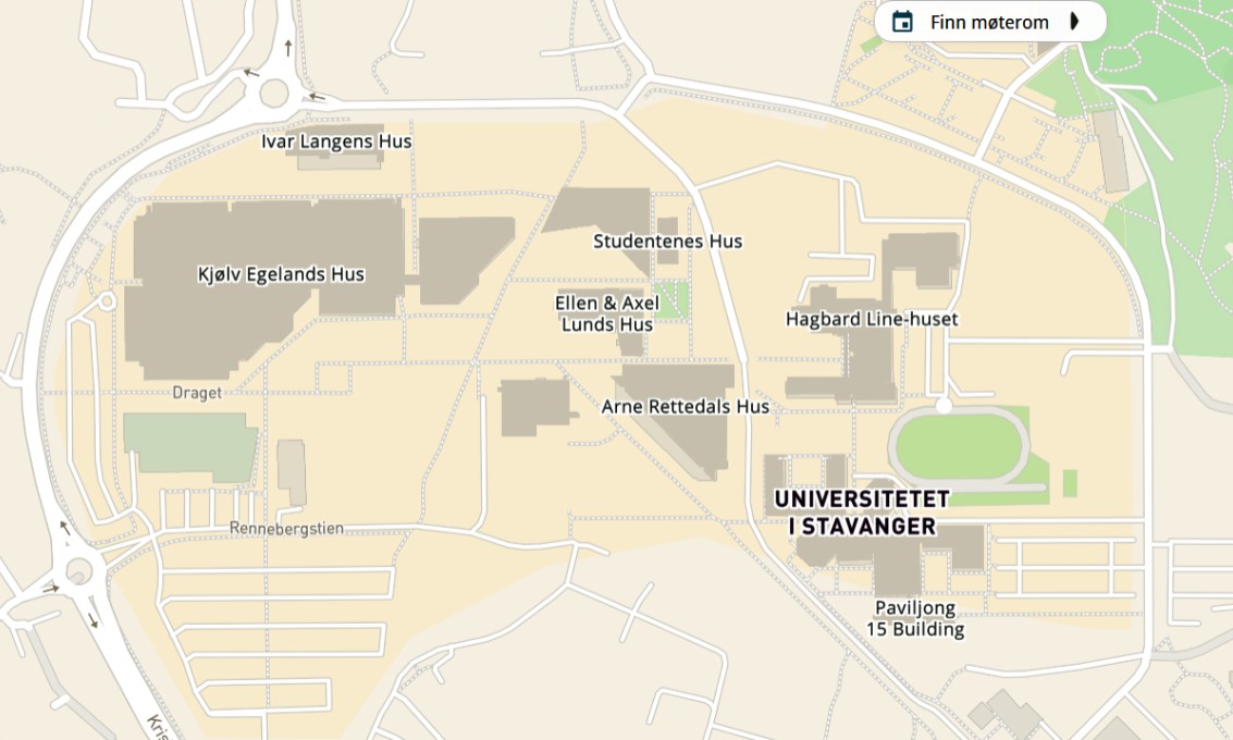 Illustrasjon av det interaktive kartet over campus Ullandhaug