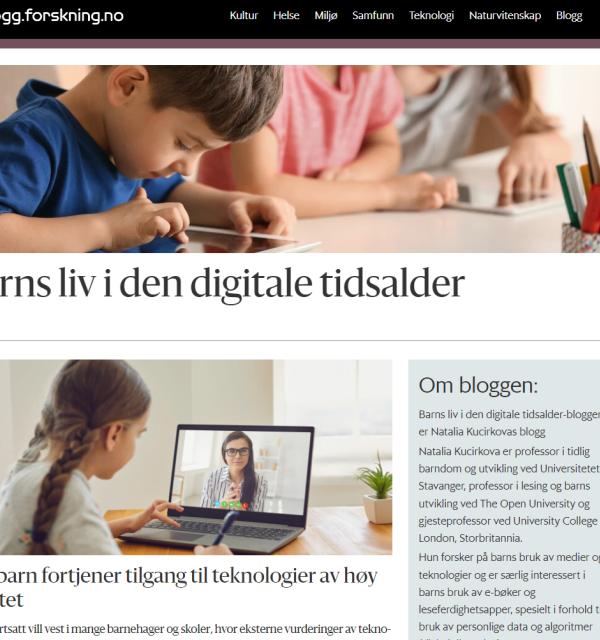 Barns liv i den digitale tidsalder