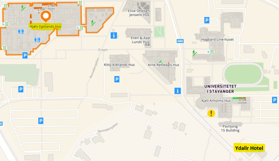 Kart over campus Ullandhaug